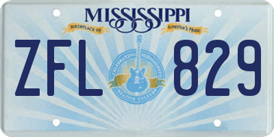 MS license plate ZFL829