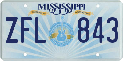 MS license plate ZFL843