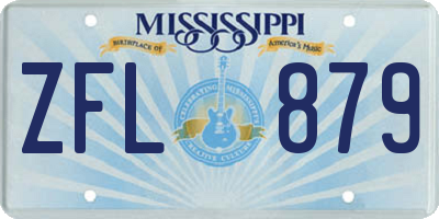 MS license plate ZFL879