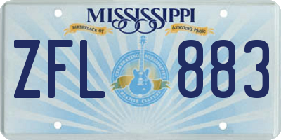 MS license plate ZFL883