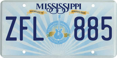 MS license plate ZFL885