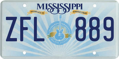 MS license plate ZFL889