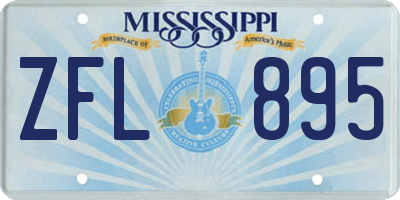 MS license plate ZFL895