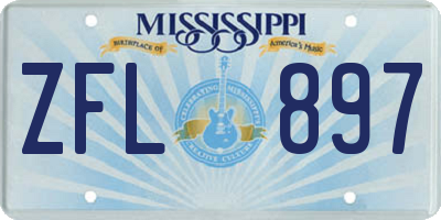 MS license plate ZFL897