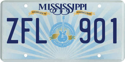 MS license plate ZFL901