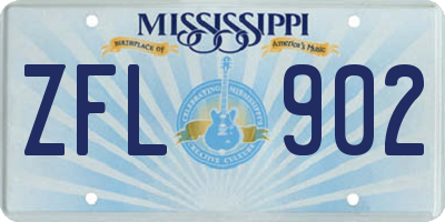 MS license plate ZFL902