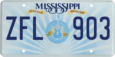 MS license plate ZFL903
