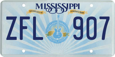 MS license plate ZFL907