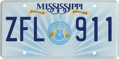 MS license plate ZFL911