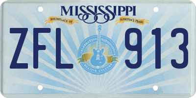 MS license plate ZFL913
