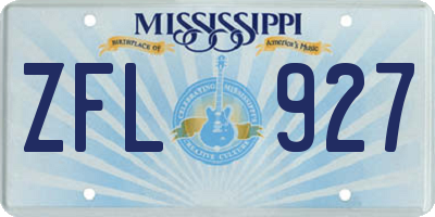 MS license plate ZFL927