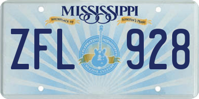 MS license plate ZFL928