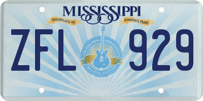 MS license plate ZFL929
