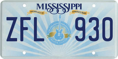 MS license plate ZFL930