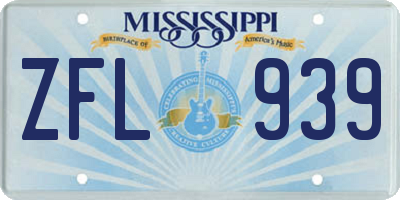 MS license plate ZFL939