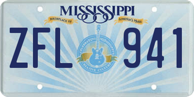 MS license plate ZFL941