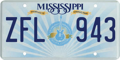MS license plate ZFL943