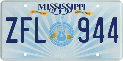MS license plate ZFL944