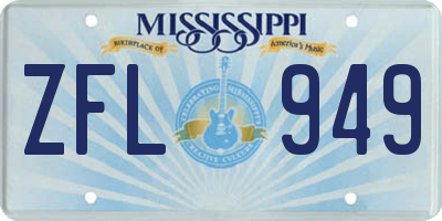 MS license plate ZFL949