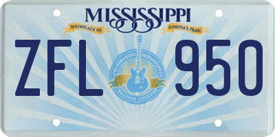 MS license plate ZFL950