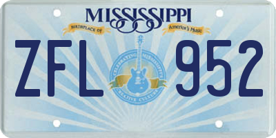 MS license plate ZFL952