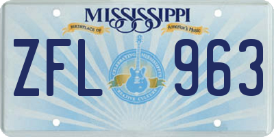 MS license plate ZFL963