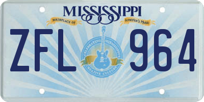 MS license plate ZFL964