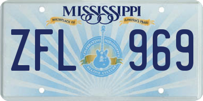 MS license plate ZFL969