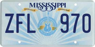MS license plate ZFL970