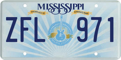 MS license plate ZFL971