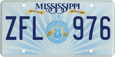 MS license plate ZFL976