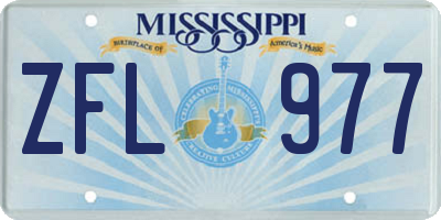 MS license plate ZFL977