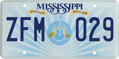 MS license plate ZFM029