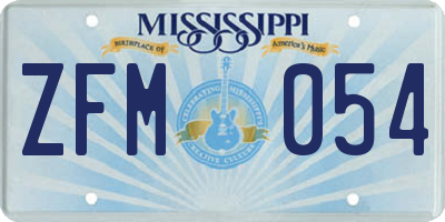 MS license plate ZFM054