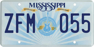 MS license plate ZFM055