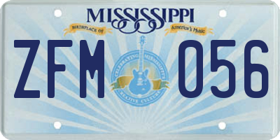 MS license plate ZFM056