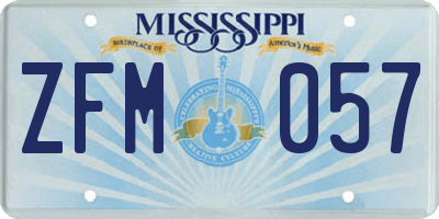 MS license plate ZFM057