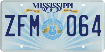 MS license plate ZFM064