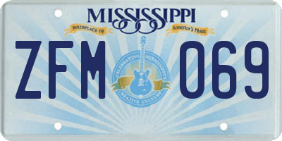 MS license plate ZFM069
