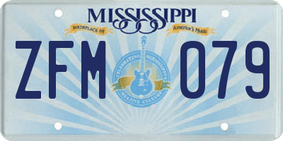 MS license plate ZFM079