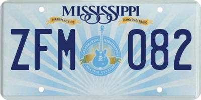 MS license plate ZFM082