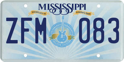 MS license plate ZFM083