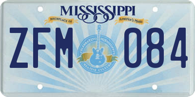 MS license plate ZFM084