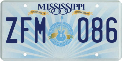 MS license plate ZFM086