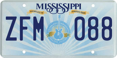 MS license plate ZFM088