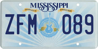 MS license plate ZFM089