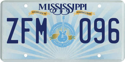 MS license plate ZFM096