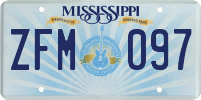 MS license plate ZFM097