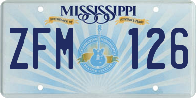 MS license plate ZFM126