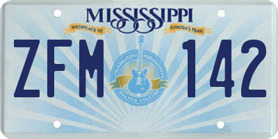 MS license plate ZFM142